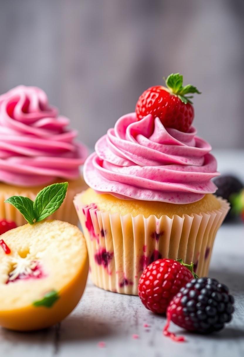 Vanilla Berry Swirl Cupcakes