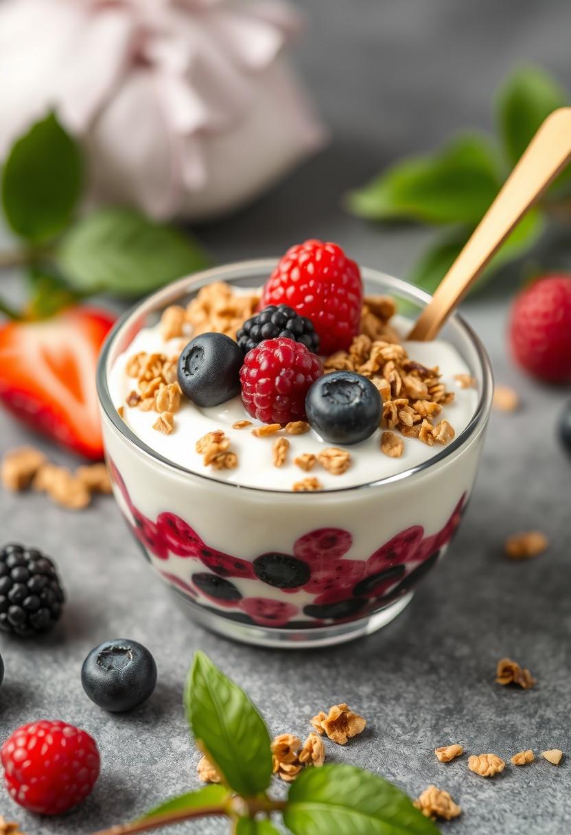 . Vegan Yogurt with Granola and Berries