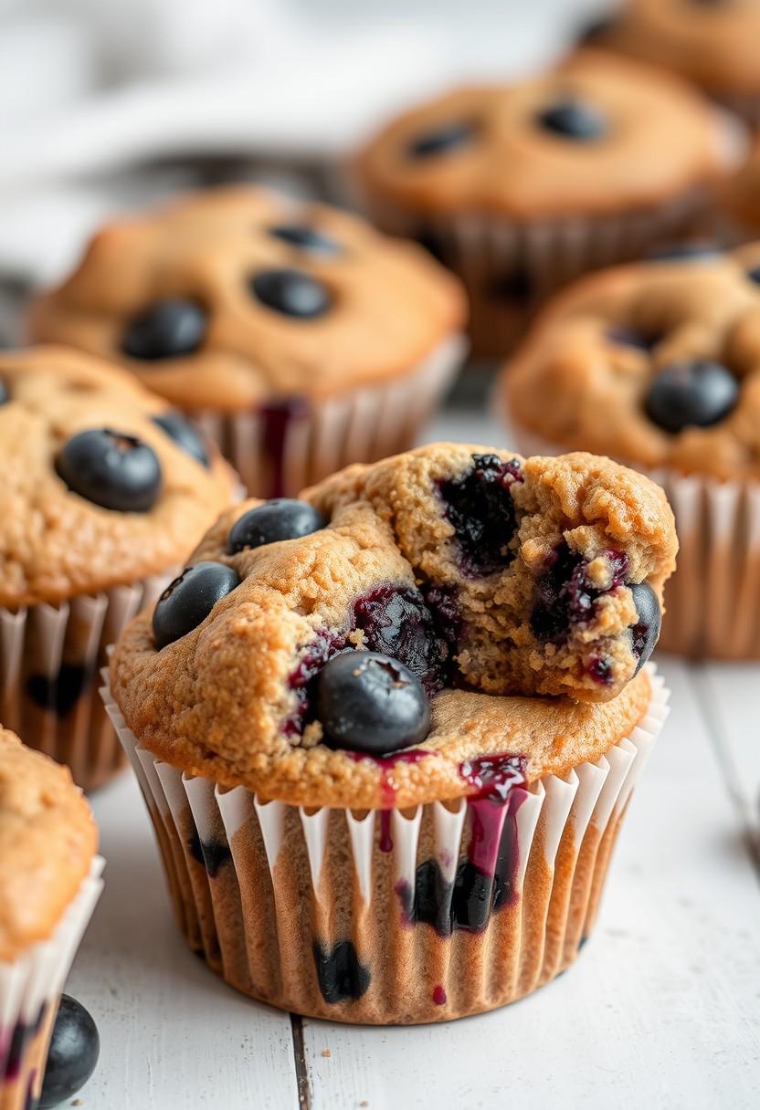 Whole Wheat Blueberry Muffins