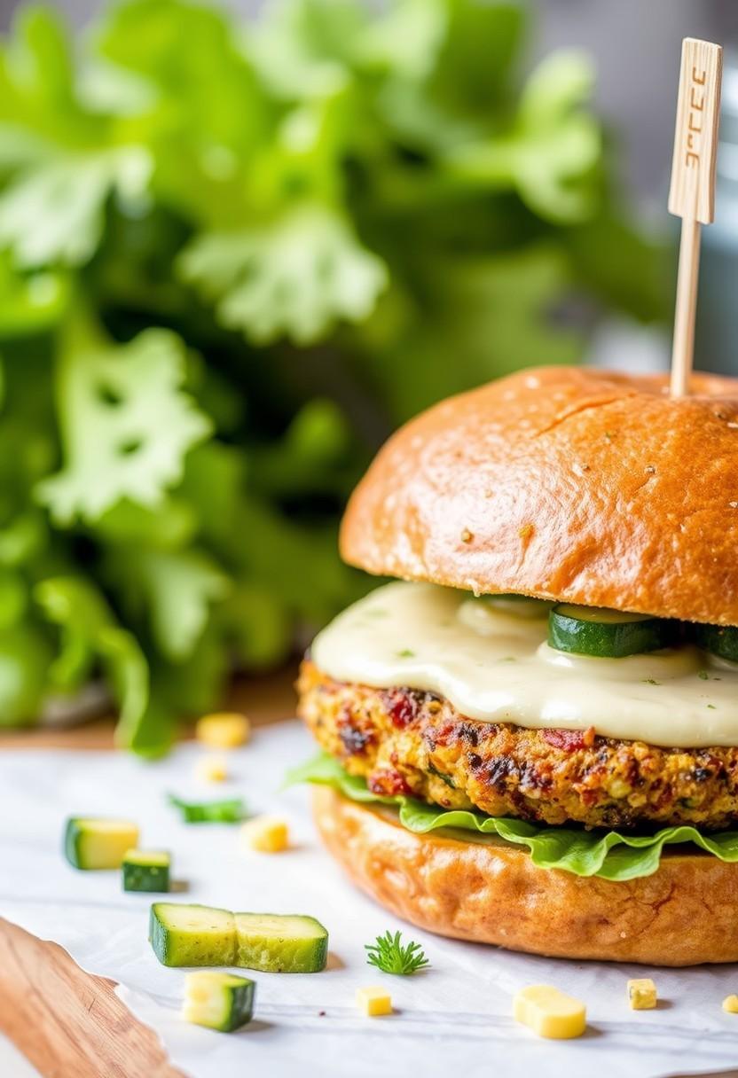 Zucchini and Corn Fritter Burger